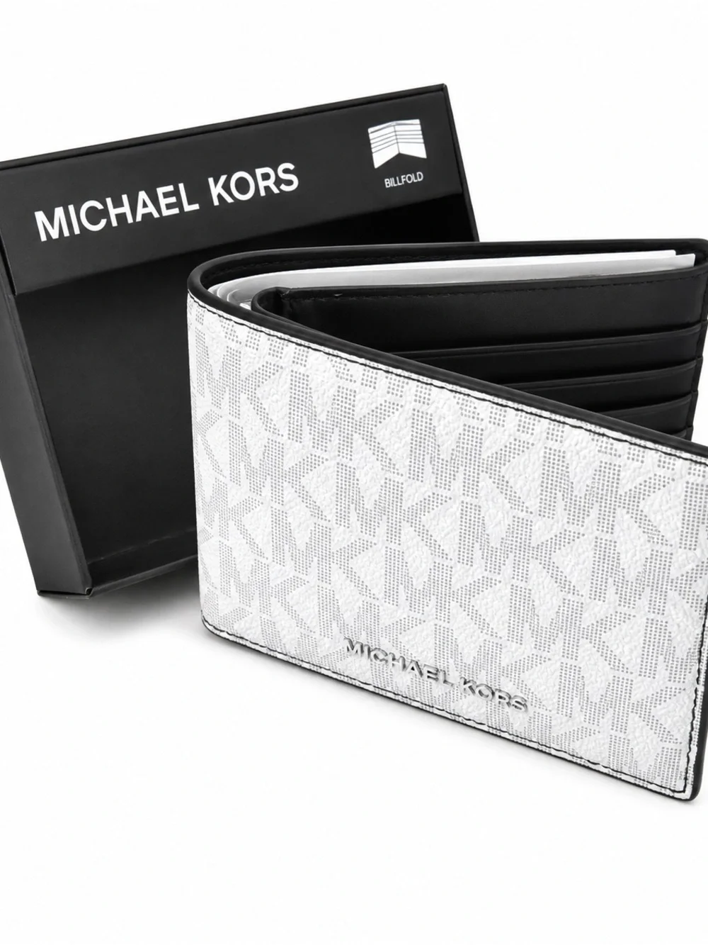 Michael Kors Men’s White MK Logo Billfold Wallet